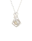 18K White Gold Geometry Triangle Dancing Stone Diamond Necklace