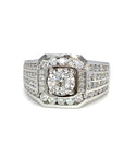 18K White Gold Diamond Men's Ring