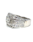 18K White Gold Diamond Men's Ring