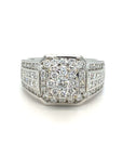 18K White Gold Diamond Men's Ring