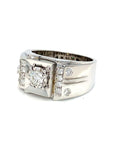 18K White Gold Diamond Men's Ring