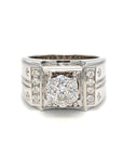 18K White Gold Diamond Men's Ring