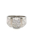 18K White Gold Diamond Men's Ring