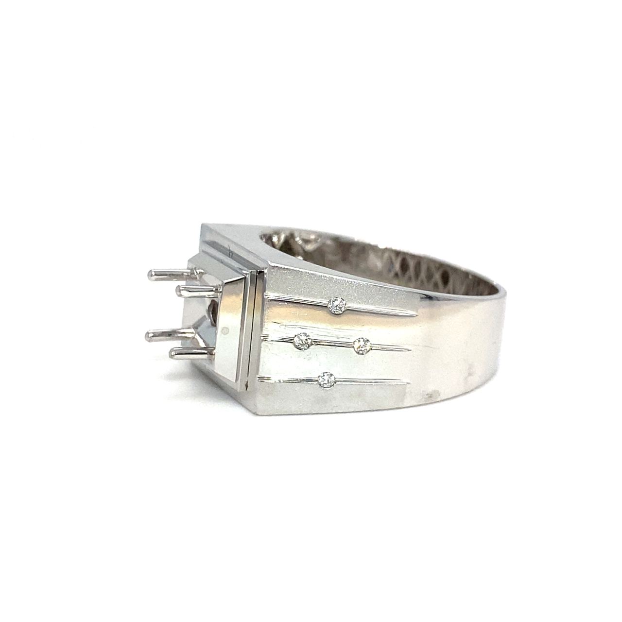 18K White Gold Diamond Men's Ring Setting