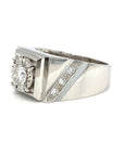 18K White Gold Diamond Men's Ring