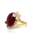 18K Rose Gold Butterfly Frame Ruby Diamond Ring