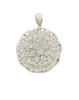 18K White Gold Full Diamond Shield Diamond Pendant