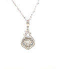 18K White Gold Ribbon Illusion Setting Dancing Stone Diamond Necklace