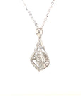 18K White Gold Ribbon Illusion Setting Dancing Stone Diamond Necklace