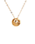 18K Rose Gold Circle Libra Diamond Necklace