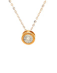 18K Rose Gold Circle Libra Diamond Necklace
