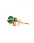 18K Rose Gold Little Planet Malachite Diamond Earrings