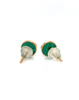 18K Rose Gold Little Planet Malachite Diamond Earrings