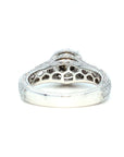 18K White Gold Tower Shoulder Lotus Halo Diamond Ring