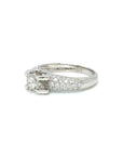 18K White Gold Chubby Shoulder Cushion Top Diamond Ring