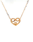 18K Rose Gold Twisted Heart Diamond Necklace