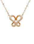 18K Rose Gold Holo Butterfly Diamond Necklace