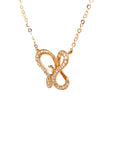 18K Rose Gold Holo Butterfly Diamond Necklace