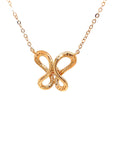 18K Rose Gold Holo Butterfly Diamond Necklace