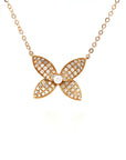 18K Rose Gold 3D Butterfly Full Diamond Charms Pendant