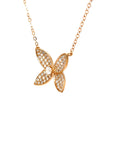 18K Rose Gold 3D Butterfly Full Diamond Charms Pendant