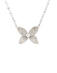 18K White Gold 3D Butterfly Full Diamond Necklace