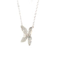 18K White Gold 3D Butterfly Full Diamond Necklace