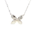 18K White Gold 3D Butterfly Full Diamond Necklace