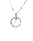 18K White Gold Full Circle Diamond Necklace