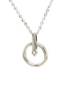18K White Gold Full Circle Diamond Necklace