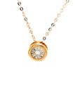 18K Rose Gold Circle Pisces Diamond Necklace