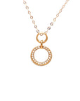 18K Rose Gold Double Link Circle Diamond Necklace