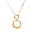 18K Rose Gold Double Link Circle Diamond Necklace