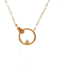 18K Rose Gold Circle Wing Diamond Necklace