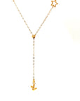 18K Rose Gold Star Anchor Diamond Necklace