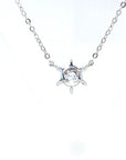 18K White Gold Petite Rundder llusion Setting Diamond Necklace
