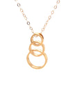 18K Rose Gold Triple Link Circle Diamond Necklace
