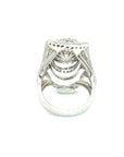 18K White Gold Wavy Ray Cluster Top Diamond RIng