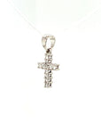 18K White Gold Cross Diamond Pendant