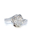 18K White Gold Lotus Top Diamond Ring