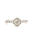 18K White Gold Max Illusion Single Pave Side Diamond Ring