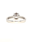 18K White Gold Shield Illusion Single Pave Side Diamond Ring