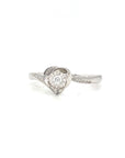 18K White Gold Heart Flat Diamond Ring