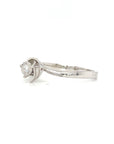 18K White Gold Heart Flat Diamond Ring