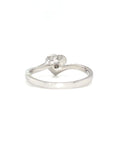 18K White Gold Heart Flat Diamond Ring
