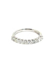 18K White Gold Semi-Eternity Diamond Pave Ring