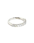 18K White Gold Semi-Eternity Diamond Pave Ring