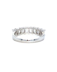 18K White Gold Emerald Shape Half Eternity Diamond Ring