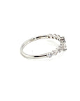 18K White Gold Cross Diamond Mini Dainty Ring
