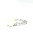 18K White Gold Wrap Ivy Mini Pearl Diamond Ring